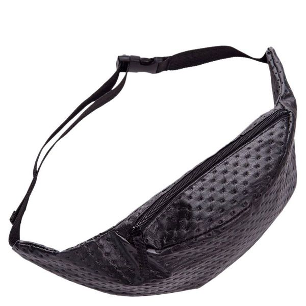 

dot leather belt bag pu fanny pack for women waist bag pouch bag(black