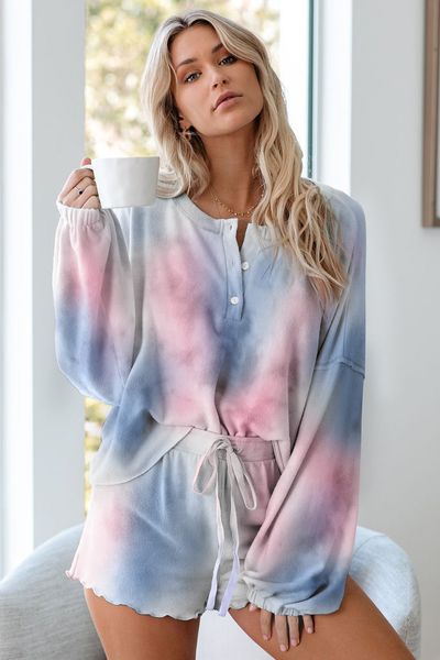 

dhl free for пижамы tiedye для женщин crew neck tie dye пижама короткие наборы light blue tie dye t shirt red stardust в наличии, Blue;gray