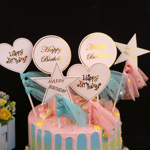 2019 Kawaii Happy Birthday Cake Decoration Tassels Cupcake