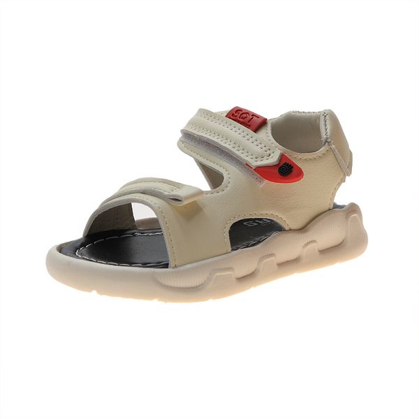 

summer toddler boys beach sandals 2020 new fashion breathable boys soft leather sandals student outdoor sports casual shoes, Black;red