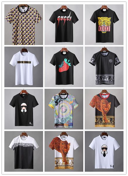 

2019 italian brand mens luxury designer t shirts black white red mens fashion designer t shirts short sleeve, White;black