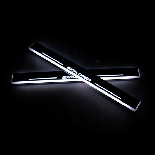 

for ford explorer 2011 - 2018 acrylic moving led welcome pedal car scuff plate pedal door sill pathway light
