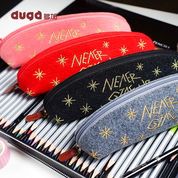 

felt pencil bag fabric pencil cases box school office supplies stationery pouch purse storage cute makeup bags box