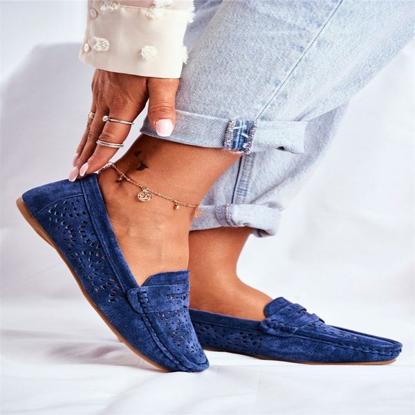 

oeak 2020 casual womens shoes leather women loafers moccasins fashion hollow out slip on women flats shoes summer flats, Black