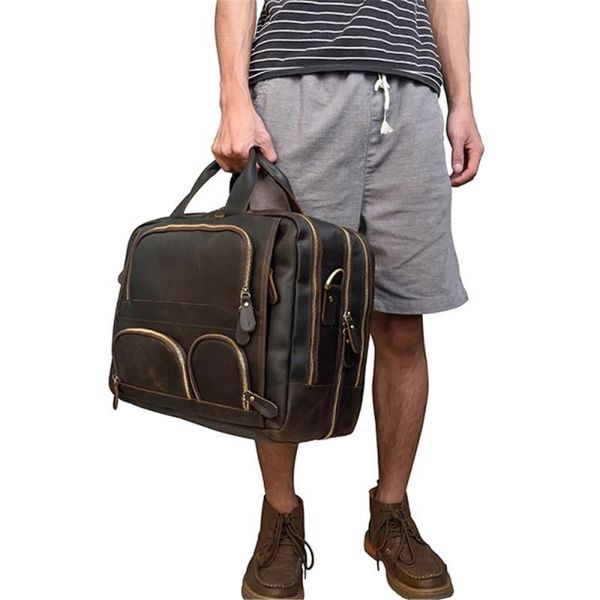 

desinger leather lapbag 18''inch lapbriefcase men hand bag travel