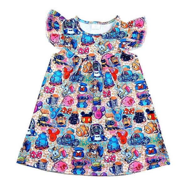 

wholesales 2020 spring/summer baby kids cartoon dress boutique girls soft milksilk pearl dress for children girls 12m to 7t, Red;yellow