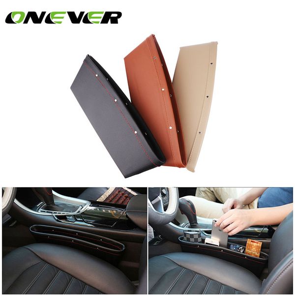 

onever 1 pcs leather pu car seat gap filler car organizer seat bag storage bag pocket organizer auto accessories black color