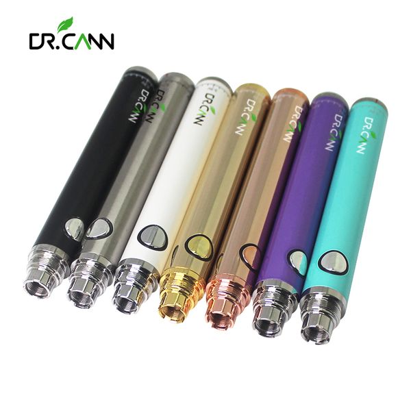 

Dr.cann Evod Twist Variable Voltage батареи Vape Pen 510 Thread Аккумулятор 650/900 / 1100mAh Батарея предпускового подогрева