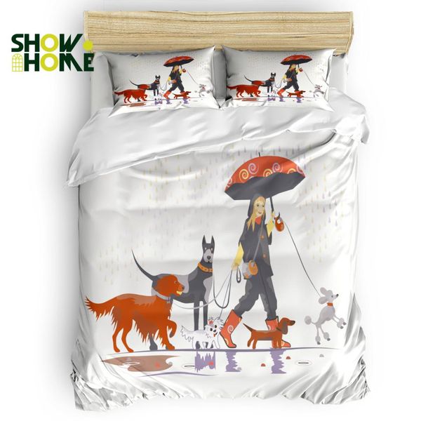 

showhome duvet cover set walking dog duvet cover 4 piece bedding set