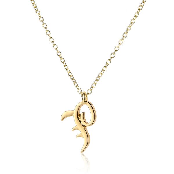 

lucky all 26 usa alphabet name initial letter -p pendant necklace monogram america english word sign chain charm friend woman mother men&#03, Silver
