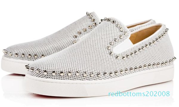 

last designer red bottom sneakers casual shoes mens womens lows spikes flats loafers pik boat genuine leather design man woman shoe r08, Black