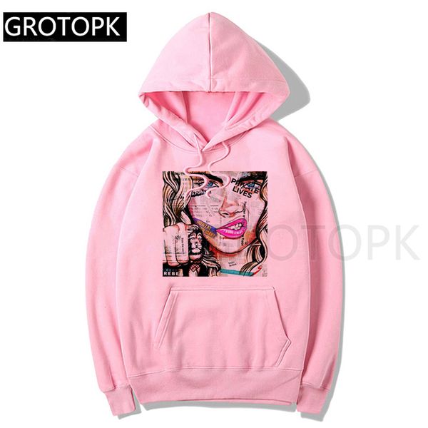 

harajuku art hoodies graphic sportsuit women hooded aesthetic grunge autumn casual womens clothing 2019 female, Black