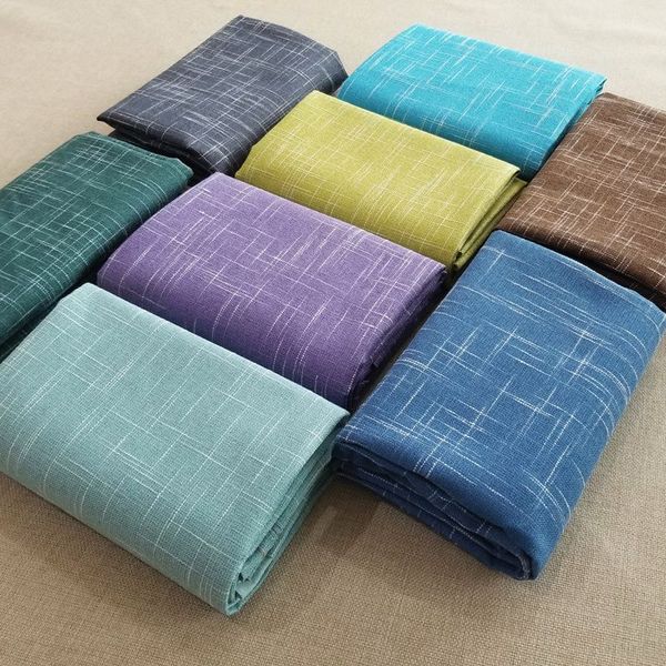

linen blend coated upholstery fabric polyester linen fabric for sewing sofa cushion 50*145cm/piece l09, Black;white