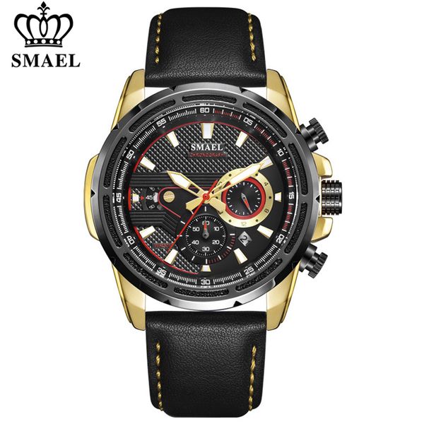 

smael fashion men's sport watch men analog 24 hour date quartz watches waterproof multifunction wrist watches man clock, Slivery;brown