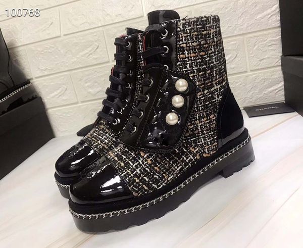 

2019 de igner boot deluxe women 039 pearl boot tar fa hion new boot new women 039 motorcycle boot