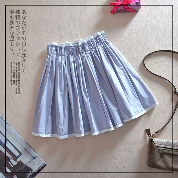 

2019 summer new women's college casual pleated skirt solid color slim joker short skirt natural casual, Black