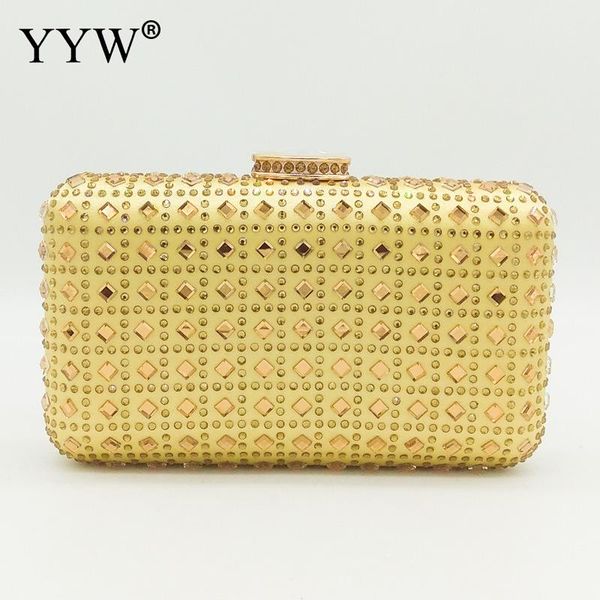 

sparkling yellow crystal evening clutches women with rhinestones bridal purses wedding prom box clutch bag handbags shoulder bag