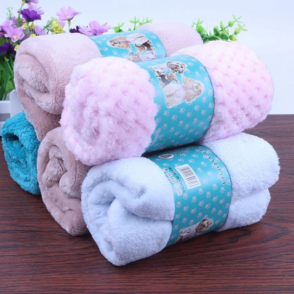 

pet blankets flannel warm breathable fiber kennel mats thick absorbent skin-friendly velvet blankets dog supplies