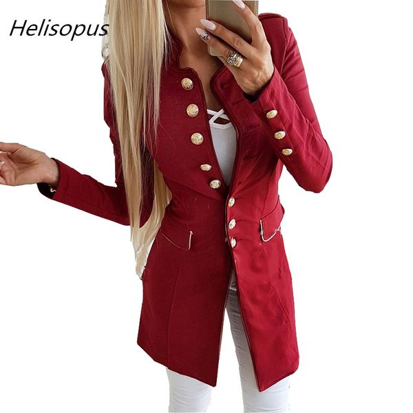 

helisopus 2019 autumn long sleeve jacket women fashion slim long coat outerwear england style office jacket, Black;brown