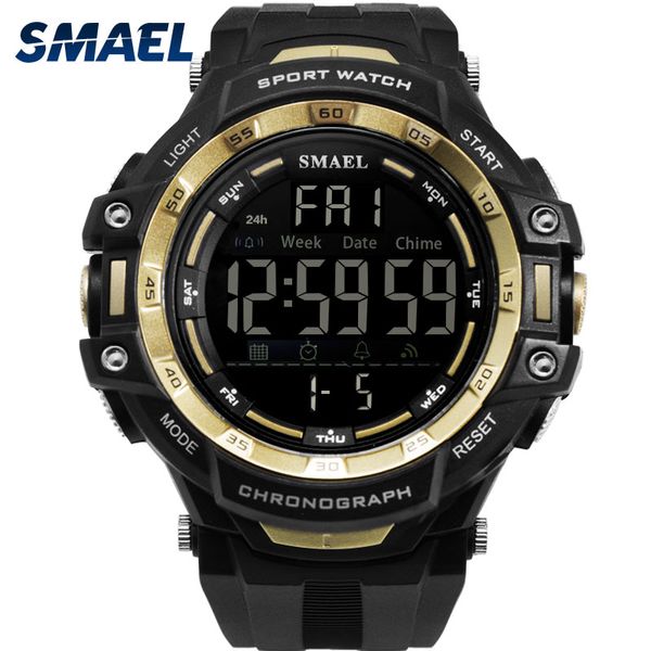 

brand men light digital led wristwatches digital watch s shock montre mens military luxury smael watches 1350 sports watches 2020 uduln, Slivery;brown