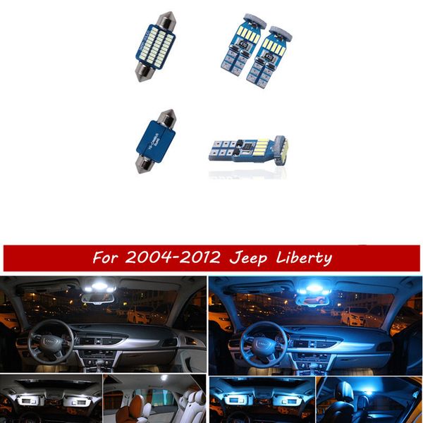 

13pcs white ice blue canbus led lamp car bulbs interior package kit for 2004-2012 liberty map dome trunk light