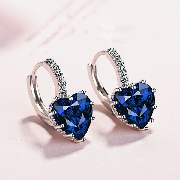 

мода заявление bijoux 9 цвет милый романтический стерлингового серебра 925 кристалл любовь сердце серьги для женщин свадебные серьги, Golden;silver