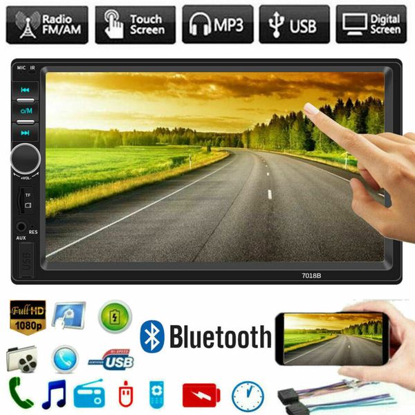 

2 din car stereo 7 hd автомобильный радиоприемник bluetooth fm audio mp5 плеер 2din авторадио поддержка камеры заднего вида 7018b радио авто