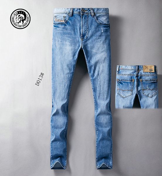 

diesel classic brand jeans mens designer jeans boutique slim trousers high end fashion casual pants trend wild jeans hip hop trousers, Blue