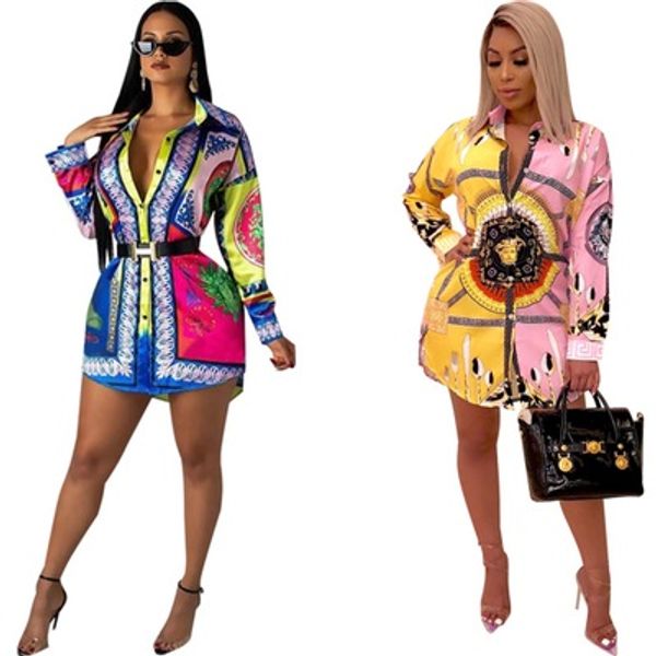 

women casual dresses loose long sleeved t shirt dress fashion floral print shirt dress club cardigan plus size clothing s-3xl, Black;gray