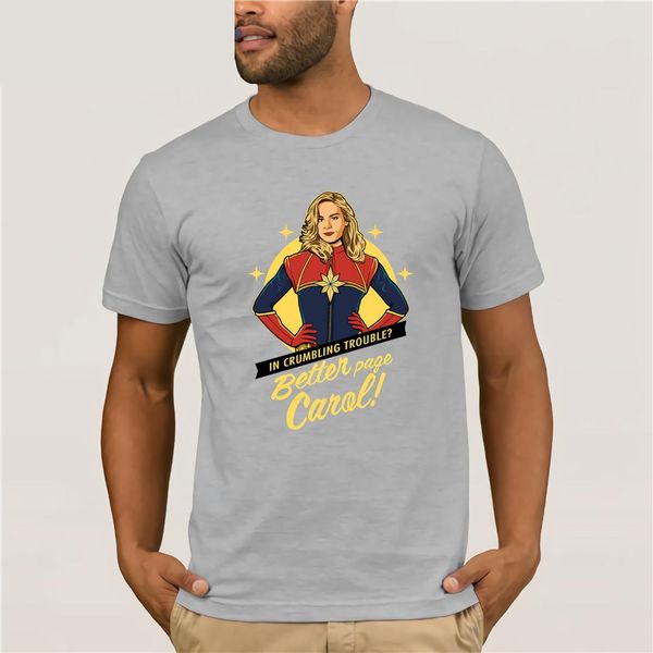 

better page carol captain marvel t-shirt fashion printed men's t-shirt short sleeve s-3xl summer men's printed, White;black