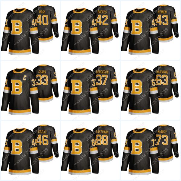 

2019 Boston Bruins 33 Zdeno Chara 63 Brad Marchand 37 PatriceBergeron 40 Rask Stitched David Pastrnak David Krejci Hockey Jerseys