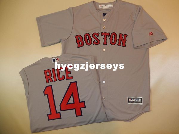 

baseball br #14 jim rice sewn cool base shirt jersey gray new mens stitched jerseys big and tall size xs-6xl for sale, Black;blue