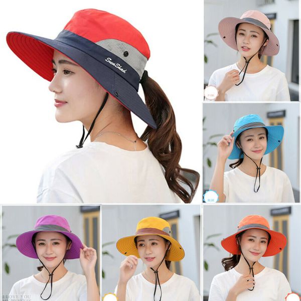 

sun hat men bucket hats women summer fishin cap wide brim uv protection flap hat breathable mesh bone gorras beach men women, Blue;gray