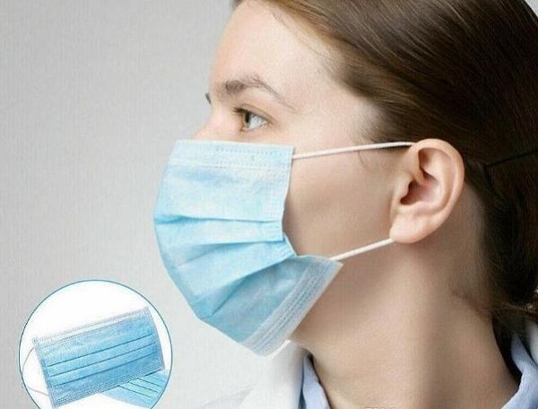 

face mask ;50pcs disposable face masks 3-layers non-woven mouth non woven anti-dust anti-bacterial earloops breathing safety masks