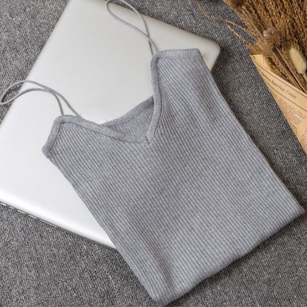 

women summer camisole strappy slim fit knitted vest tank sleeveless js24, White