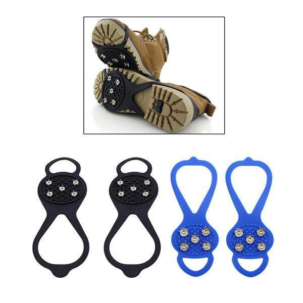 

2 pairs/set snow ice grips crampons traction cleats grippers spikes 5 teeth