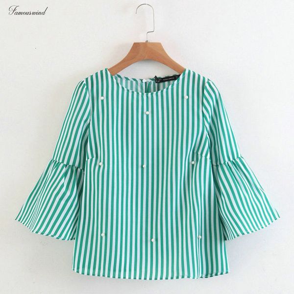 

new blouses women elegant pearls beading shirt flare sleeve o neck short sleeve ladies summer brand casual tees blusas, White