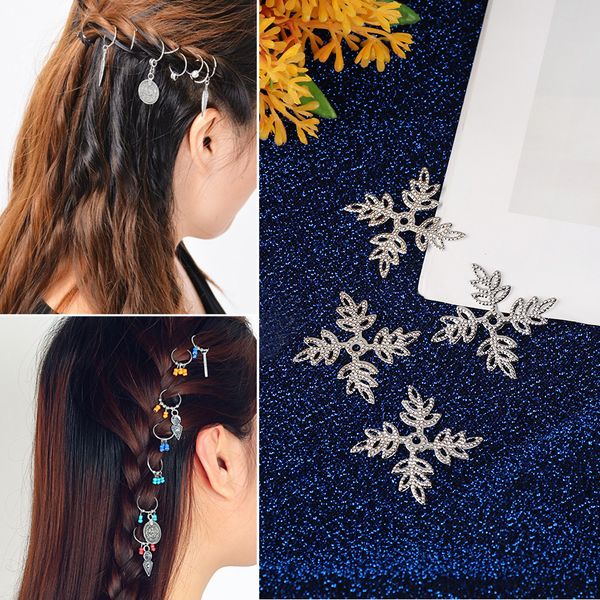 Novelty Trend Silver Hair Braided Long Hair Beads Small Leaf Coin Diy Pendant Accessories Hairpin For Women Girl Jewelry Headband Jewelry Headbands