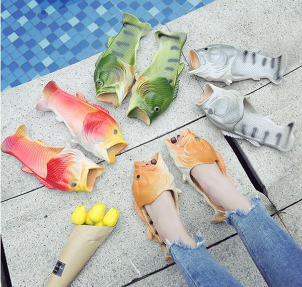 

creative fish shower slippers funny beach shoes sandals bling flip flops summer fish shaped casual shoes ship