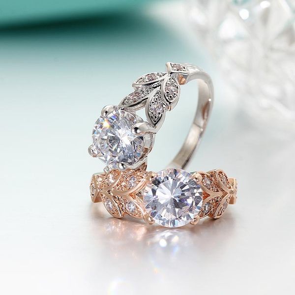 

accessories woman a diamond leaf ring ring ornaments, Silver