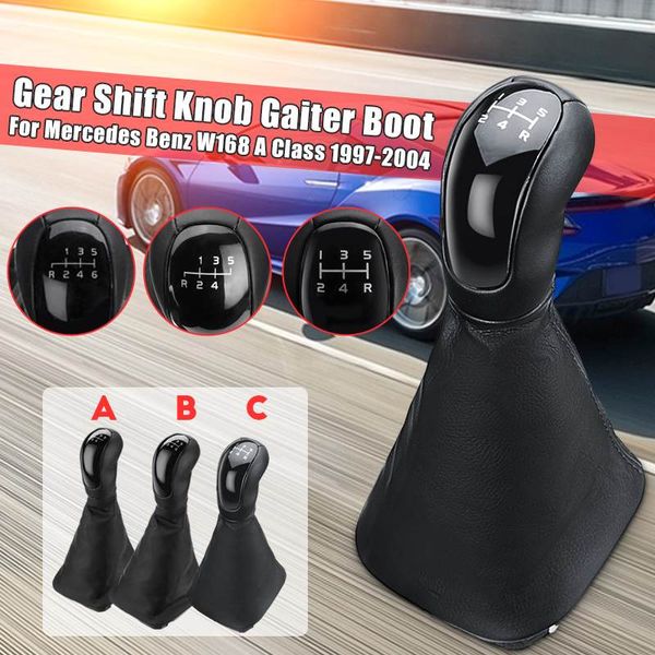 

5/6 speed car gear shift knob leather gaiter boot cover shifter lever stick for for w168 a class 1997-2004