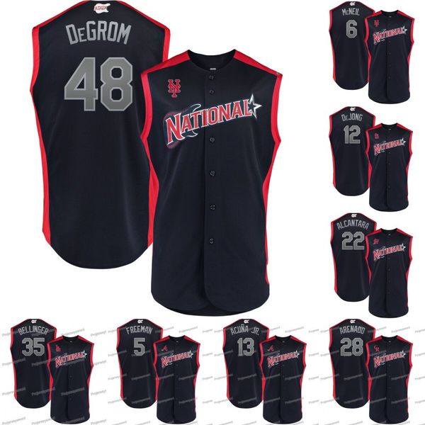 

2019 Allstar Game Jersey 48 Jacob deGrom 6 Jeff McNeil 12 Paul DeJong 22 Sandy Alcantara 5 Freddie Freeman 35 Cody Bellinger Nolan Arenado