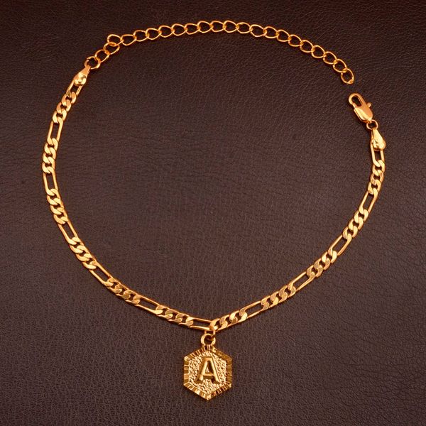 

a-z initial letter anklet for women fashion alphabet jewelry gifts foot chain girl, Red;blue