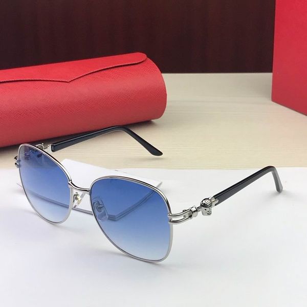 

2019 new sell black frank silver metal frame sky blue glasses sunglasses summer men women sunglasses, White;black