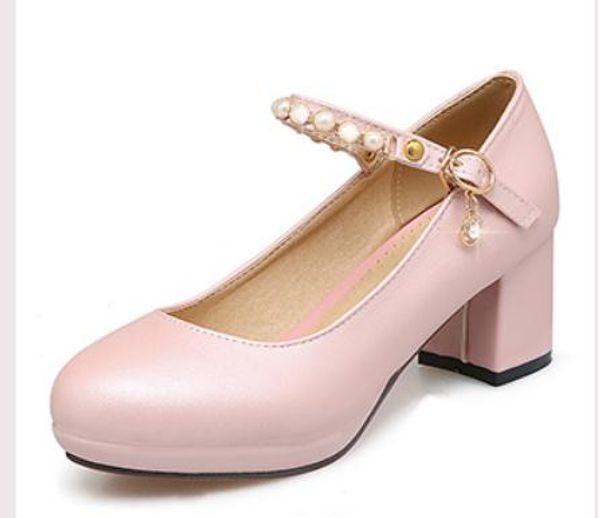 

women's shoes in spring and autumn high coarse heel round head@4032, Black