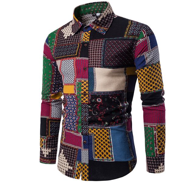 

Одежда Модная мужская рубашка Льняные классические рубашки Slim Fit отложная мужска