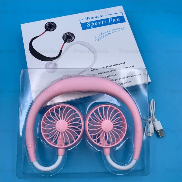 

hanging neck fan 5 colors usb charging travel portable sports fan lazy creative mini fans novelty items ooa5546