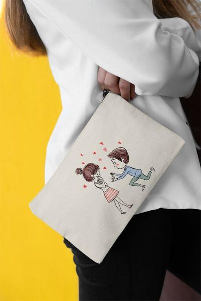 

angemiel clutch portfolio in sweet love of marriage proposal hand makeup bag, Silver