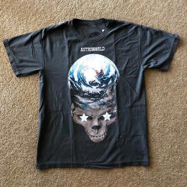 

трэвис скотт astroworld тенниска для мужчин tour vegas мужчины женщина двухстороннего wear streetwear лето tshirt азиатского размера, White;black