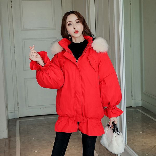 

fashion casual women's clothing 2019 winter hooded zipper wide-waist female coats thick with warm jacket women long parkas, Black